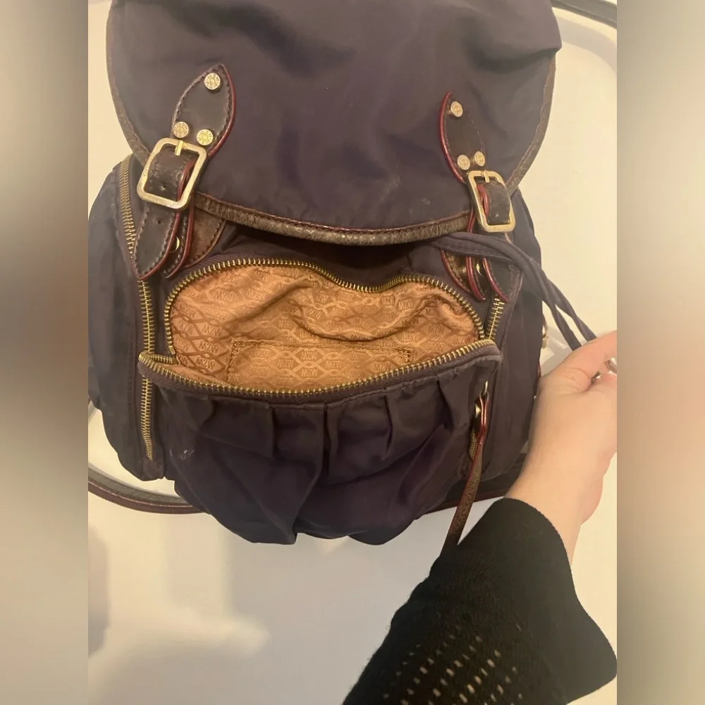 MZ Wallace Marlena Plum Purple Nylon Bedford Medium Backpack